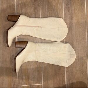 Altar'd State Cream Heeled Boots